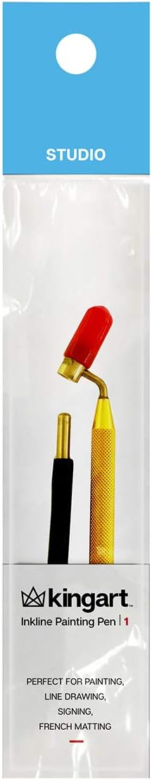 KINGART Fine Line Painting Pen 0.5mm Fine Line Brass Tips. Fluid Writer Paint Applicator Pen with Reservior, Prefect Tool for Drawing Lines, Lettering, Touching Up Paint & Scratch Repair