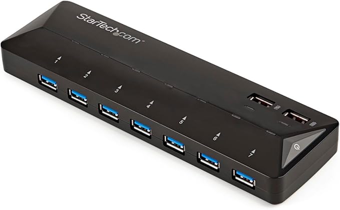 StarTech.com 9 Port USB 3.0 Hub - 7 x USB-A, 2 x USB-A Fast Charge Ports - Multi Port Powered USB Charging Station (ST93007U2C)