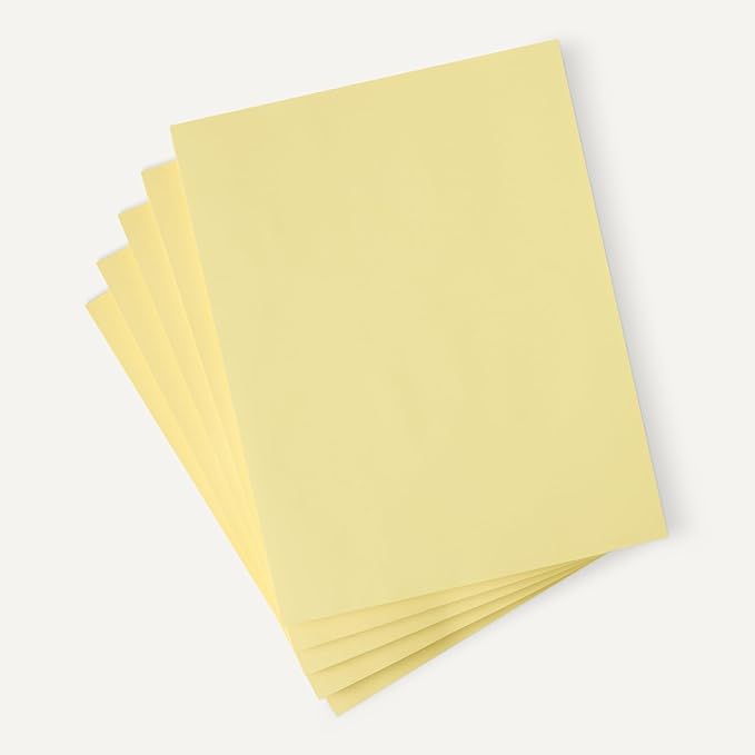 Amazon Basics 30% Recycled Color Copy Paper, 8.5" x 11", 20lb, 500 Sheets, Pastel Canary