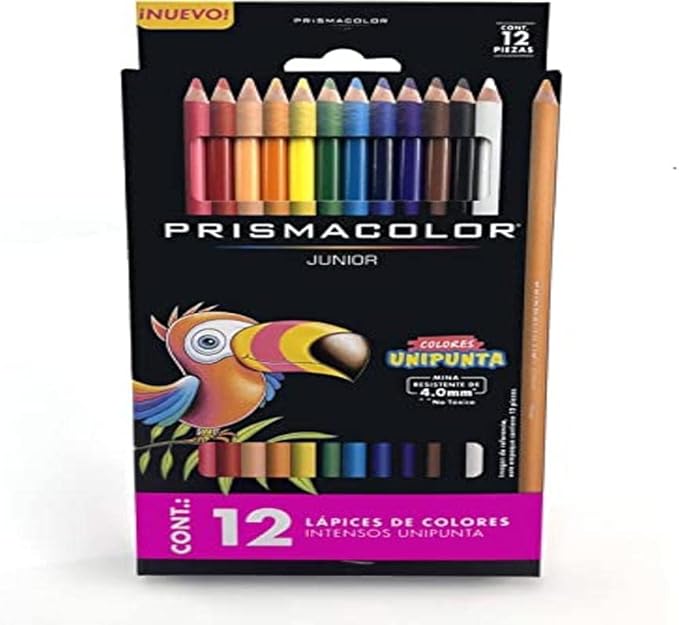 Prismacolor Colored Pencils, Assorted Colors, Art Supplies for Drawing, Sketching, Adult Coloring, Set of 12, Soft Core Color Pencils, Junior 4.0mm