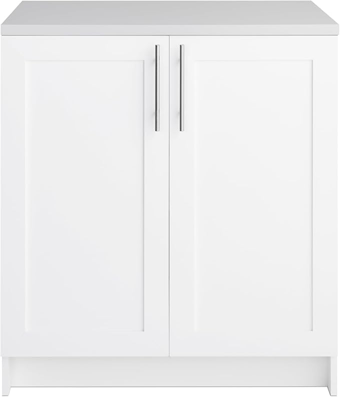 Prepac Elite 32" W Storage Cabinet with Doors and Shelves, White Garage Cabinet, Bathroom Storage with 1 Adjustable Shelf 24.5" D x 32" W x 36" H, WSCR-1005-1