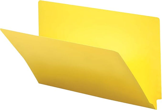 Smead End Tab File Folder, Shelf-Master Reinforced Straight-Cut Tab, Legal Size, Yellow, 100 per Box (28910)