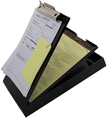 Saunders Metal Clipboard with Storage, Letter Size Heavy Duty Contractor Grade Clipboard, Recycled Aluminum Dual Storage Form Holder with High Capacity Clip, Assembled in USA, Black Cruiser-Mate