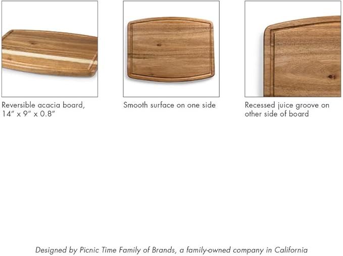 PICNIC TIME Disney Mickey Mouse Ovale Acacia Cutting Board Serving Board Charcuterie Cheese Board with Juice Groove Decorative Kitchen Gift, (Acacia Wood)