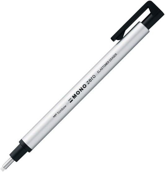 Tombow Holder Eraser, Mono Zero Round Shapre Silver (EH-KUR04)