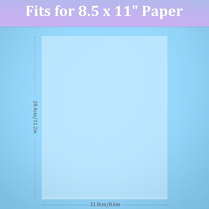 AKONEGE 200 Pack No Holes Sheet Protectors 8.5 x 11 Inch Letter Size Page Protectors for Documents, Prints, Top Loading Heavyweight Clear View Plastic Sleeves for Papers, Artworks, Photos