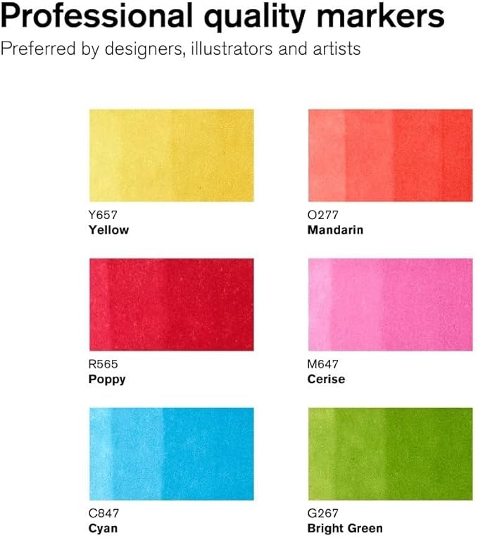 Winsor & Newton ProMarker Set, 6 Count, Vibrant Tones