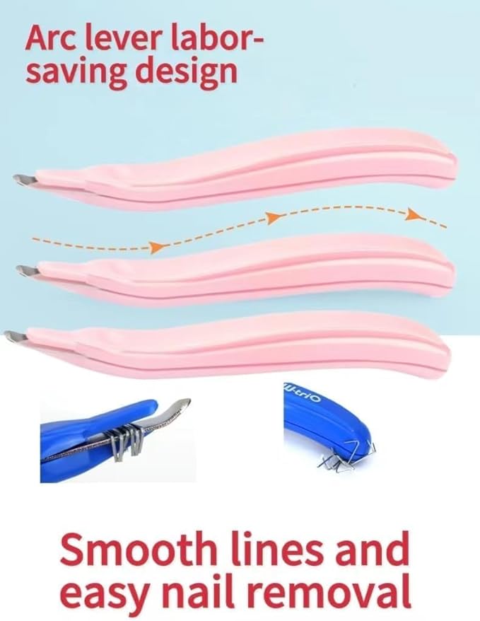 Magnetic Staple Remover Puller Tool, 6 Pieces, Rubberized, for School/Office/Home (Pink)