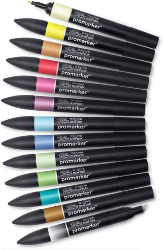 Winsor & Newton ProMarker Set, 12 Count, Essential Colors #2