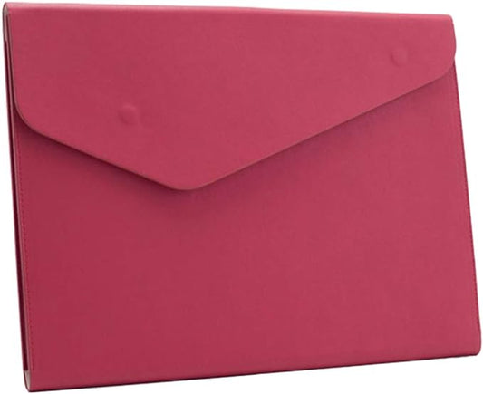 Enyuwlcm PU Leather A4 File Folder Document Holder Waterproof Portfolio Envelope Folder Case with Invisible Magnetic Closure Red