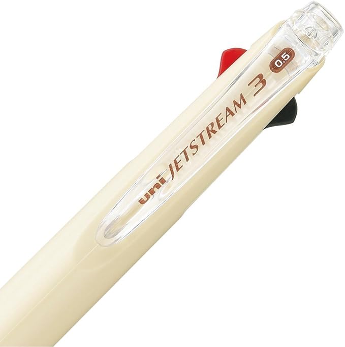 Uni Ballpoint Pen Jetstream 3 Color Black, Red, Blue Ink 0.5mm, Ivory (SXE340005.46)