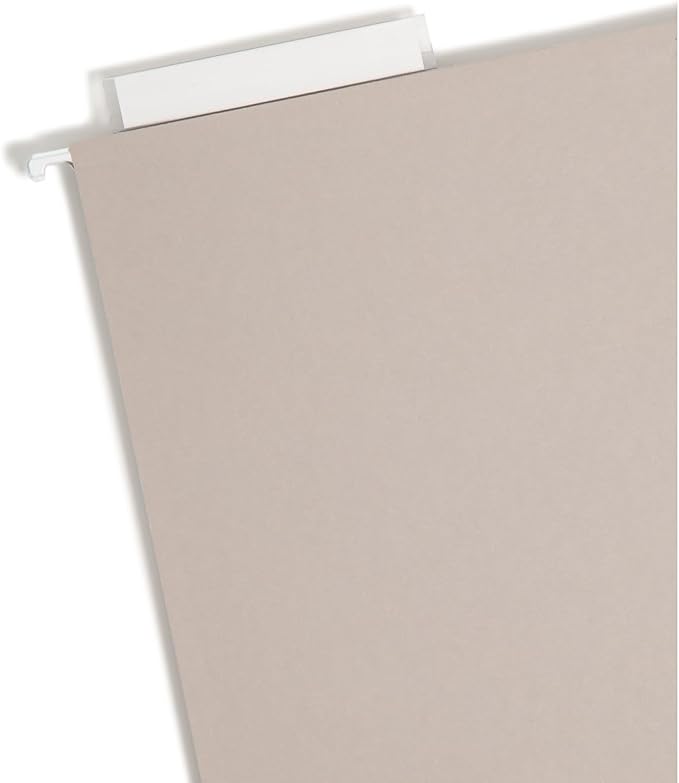 Smead TUFF Extra Capacity Box Bottom Hanging Folder, 1/3-Cut Easy Slide Tab, Steel Gray, 18 per Box