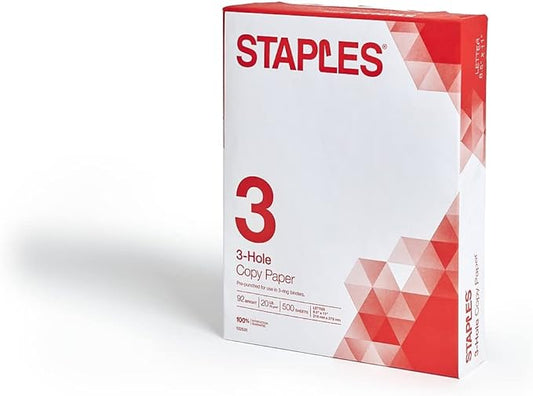 Staples 8.5-Inch X 11-Inch Copy Paper 20 Lbs. 92 Brightness 500/Ream, For Office, School & Home