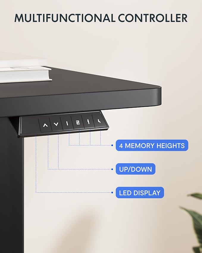 FLEXISPOT 71x32 Inch Electric Large Standing Desk for Home & Office, Spacious Splice Board Desk with Cable Management & Organizer, Cup Holder & Hook, Black