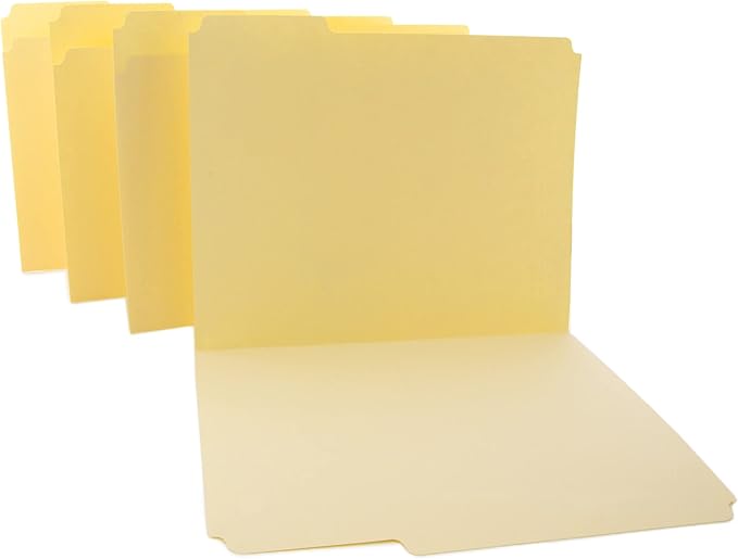BAZIC Products Manila File Folders, 1/3-Cut Letter Size with Left, Right, and Center Tab Positions, Ideal for Organizing and Filing Documents, 12/Pack, 48-Pack