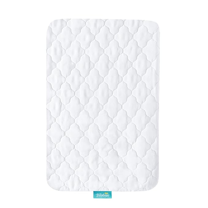 2 Pack Mini Crib Mattress Protector Waterproof Mini Crib Sheets Fitted 38'' x 24'' Skin Friendly & Breathable Sheet Machine Wash (Quilted Improved Thickness)