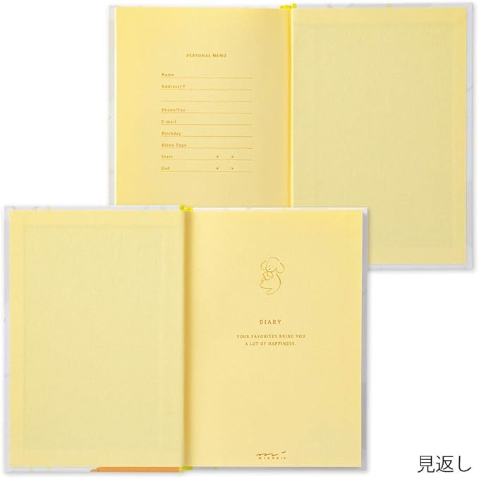Midori 12885006 Diary, Dog Pattern