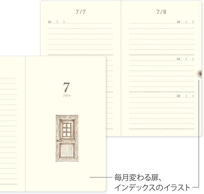 DESIGNPHIL Midori 12395006 Diary, 3 Year Consecutive Door, Brown