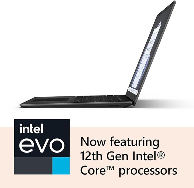 Microsoft Surface Laptop 5 13.5" Touchscreen Notebook - 2256 x 1504 - Intel Core i7 12th Gen i7-1265U - Intel Evo Platform - 32 GB Total RAM - 512 GB SSD - Matte Black (Renewed)