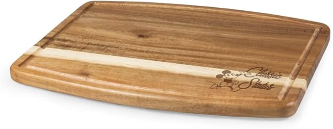 PICNIC TIME Disney Mickey Mouse Ovale Acacia Cutting Board Serving Board Charcuterie Cheese Board with Juice Groove Decorative Kitchen Gift, (Acacia Wood)