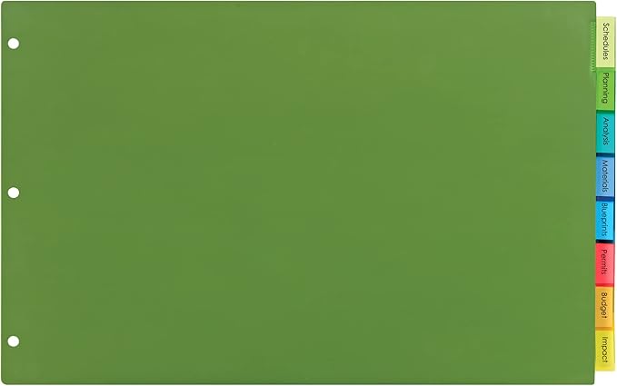 Avery Dividers for 3 Ring Binders, 8-Tab Plastic Binder Dividers, 11" x 17", Insertable Big Tabs, Multicolor (24 Sets of 11179)