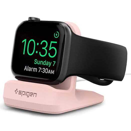Spigen for Apple Watch Charger, S350 Stand Compatible with Ultra 3/2/1 49mm, Series 11/10 46/42mm, 9/8/7 45/41mm, SE3/SE2/SE/6/5/4 44/40mm, 3/2/1 42/38mm with Non-Slip Stable Base - Pink