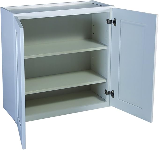 Design House Brookings Shaker Unassembled Wall Kitchen Cabinet W3024, 30 W x 12 D x 24 H, Painted White, Solid Wood, Design House, 561597