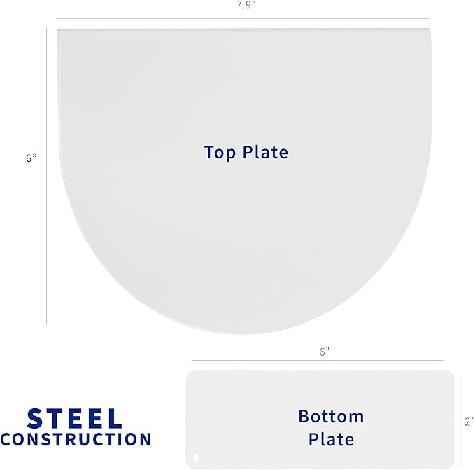 VIVO Steel Reinforcement Bracket Mount Plate for Thin, Glass, and Other Fragile Table Top Surfaces, Compatible with Most Monitor Stand C-Clamp Installations, Anti-Slip No Scratch, White, STAND-AC01RW