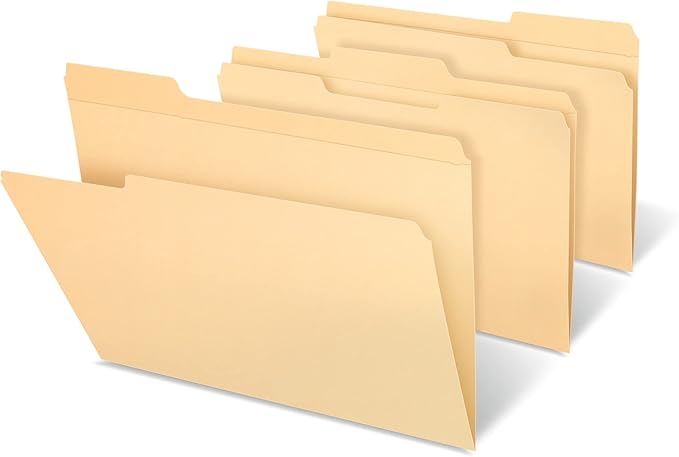 Pendaflex Reinforced-Top File Folders, Letter Size, Manila, 1/3 Cut, 100/BX (R752 1/3)