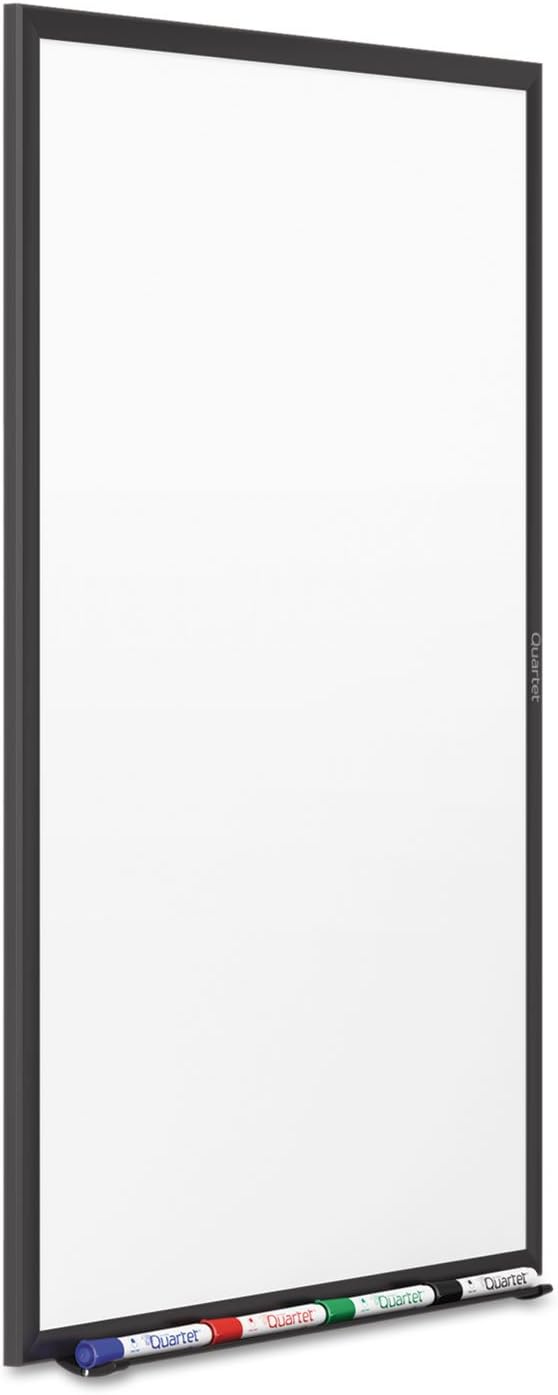Quartet Magnetic Dry Erase White Board, 60"W x 36"H Whiteboard, Nano-Clean Surface Resists Ink Stains, Black Aluminum Frame (SM535B)