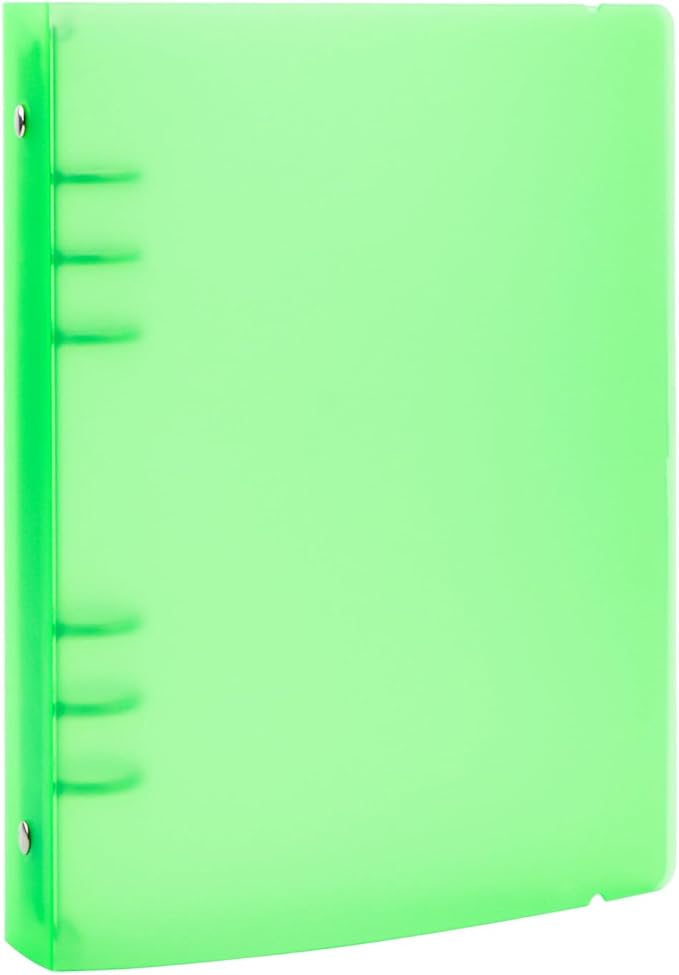 BAOFALI 2Pcs/Set A5 6 Ring Binder Cover Clean Transparent Soft PVC for Refillable Notebook Shell withMatte surfaceforStamp & Die Storage (Green)