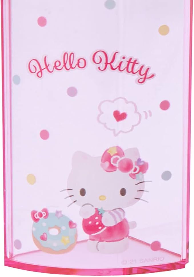 Sanrio 213110 Pink Plastic Hello Kitty Kitty Pen Stand 360 Degree Rotating Pen Stand Pen Holder Cosmetic Makeup Brush Tulle Pet Character