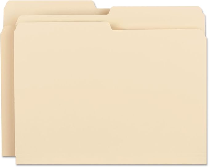 Smead SuperTab File Folder, Oversized 1/2-Cut Tab, Letter Size, Manila File Folders, 100 per Box (13020)