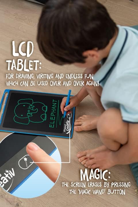 Maped Creativ Magical Drawing Tablet 2 Piece Kit (907039) - Blue - for Kids - Drawing and Writing Fun - Portable and Travel-Friendly - Includes Stylus Pen and Battery