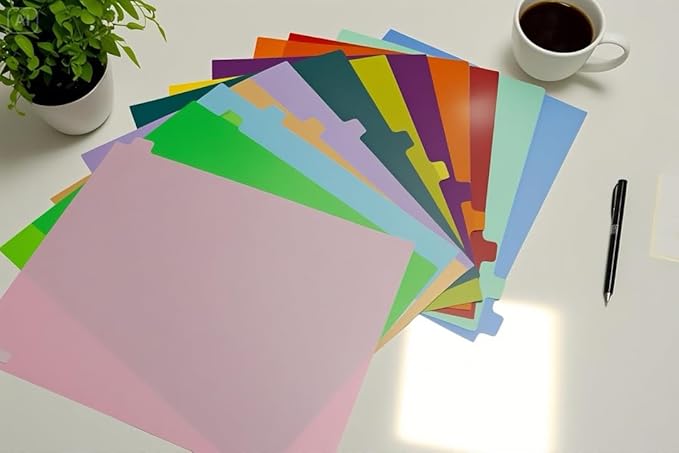 12-Tab Dividers for 3 Ring Binder,Plastic Biner Dividers with Tab, Monthly Divider Sets, 12 Tabs, Jan-Dec,File tabs,Multicolor,3 Sets
