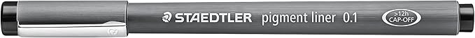 Staedtler Pigment Liner, Fineliner Pen For Drawing, Drafting, Journaling.1mm, Black, 308 01-9