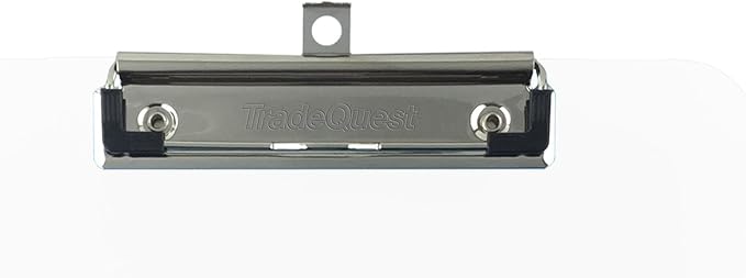 Trade Quest Plastic Clipboard Opaque Color Letter Size Low Profile Clip (Pack of 6) (White)