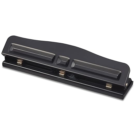 Staples Adjustable Hole Punch, 10‑Sheet Capacity, Black – Multi‑Use Paper Punch