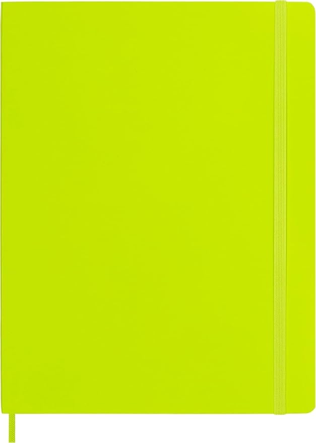 Moleskine Classic Notebook, Soft Cover, XL (7.5" x 9.5") Ruled/Lined, Lemon Green, 192 Pages
