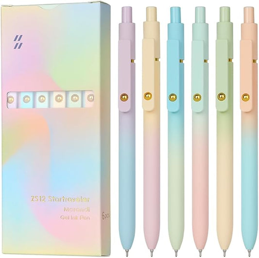 Ddaowanx Gel Pens, 0.7mm Quick Dry Fine Point Smooth Writing Pens, Cute Office School Supplies Gifts for Women (12 Pcs Gradient, Black)