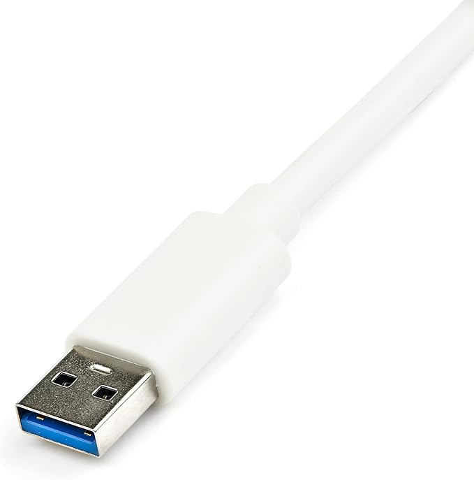 StarTech.com USB 3.0 to Gigabit Ethernet Adapter NIC w/ USB Port (White) - USB 3.0 NIC - 10/100/1000 Mbps USB 3.0 LAN Adapter (USB31000SPTW)