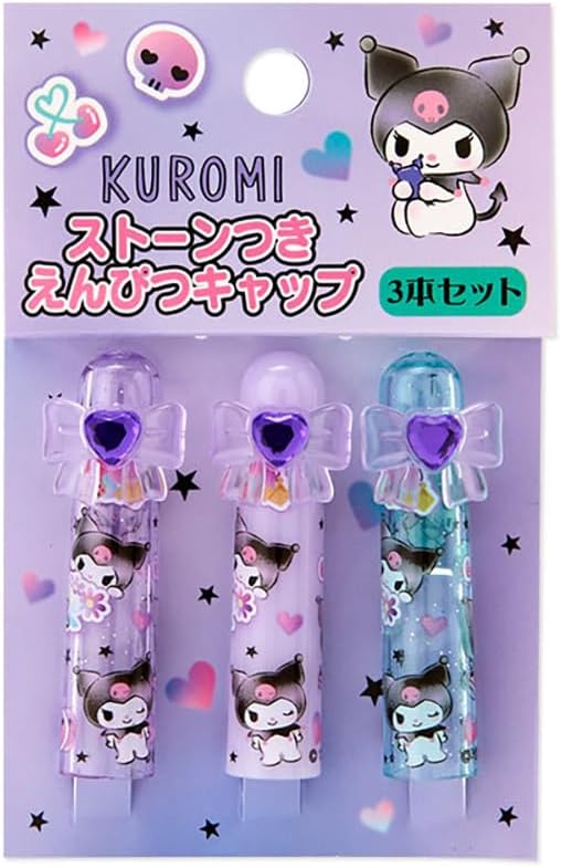 Sanrio 566110 Pencil Cap, Kuromi, Kuromi, 0.6 x 0.55 x 1.8 inches (1.5 x 1.4 x 4.5 cm), Kids Learning Stationery, Character 566110
