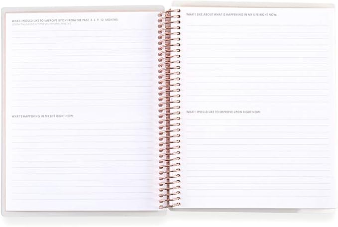 Erin Condren 7" x 9" Prompted Vision Journal - Turquoise Changeable Cover w/Platinum Coil. Vision Spreads, Lined, Dot grid, Sketchbook pages w/ 160 Pages, 80 Sheets of 80# Mohawk Paper