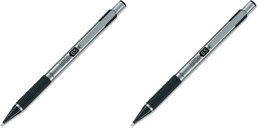Zebra Pen M-301 Mechanical Pencil, Stainless Steel Barrel, Fine Point, 0.5mm, Black Grip, 2-Pack