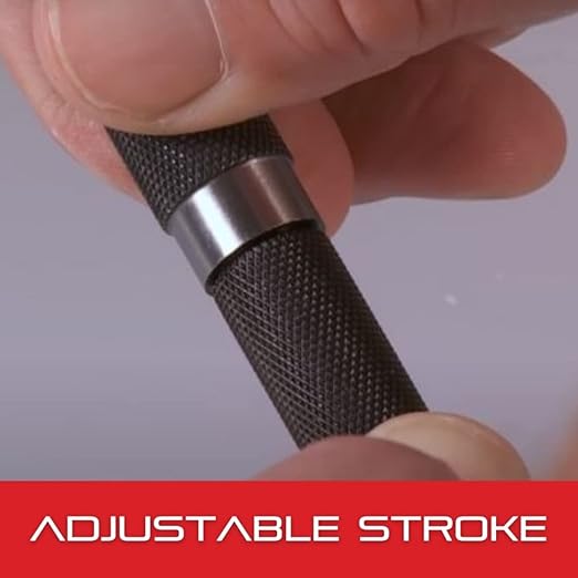 Starrett Steel Automatic Center Punch with Adjustable Stroke - 5" Length, 9/16" Punch Diameter, Lightweight, Knurled Steel Handle - 18A