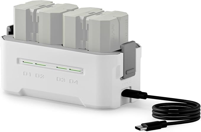 Tilta NP-FZ100 Charging Station Battery Kit, 4-Slot 45W PD USB-C Fast Charger | Compatible with Sony NP-FZ100 Batteries | Portable EDC Travel Charger, 2 Batteries - Off White