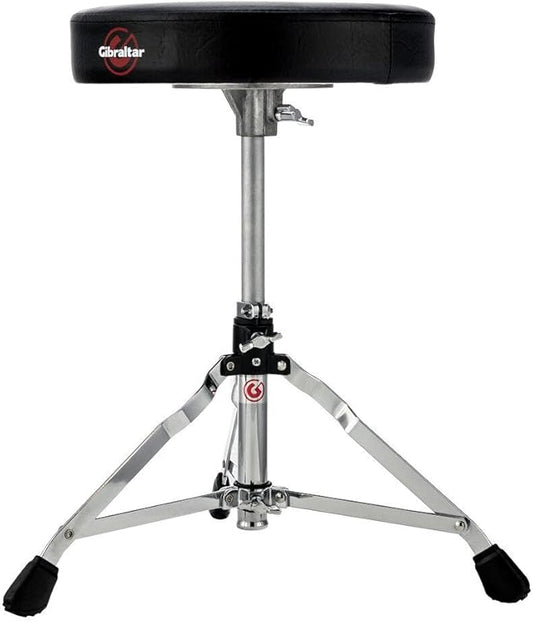 Gibraltar Drum Seat Throne, 13” Round Vinyl Seat, Adjustable Height, Cushioned Top with Memory Lock, Single-Braced Collapsible Tripod for Portability (5608)