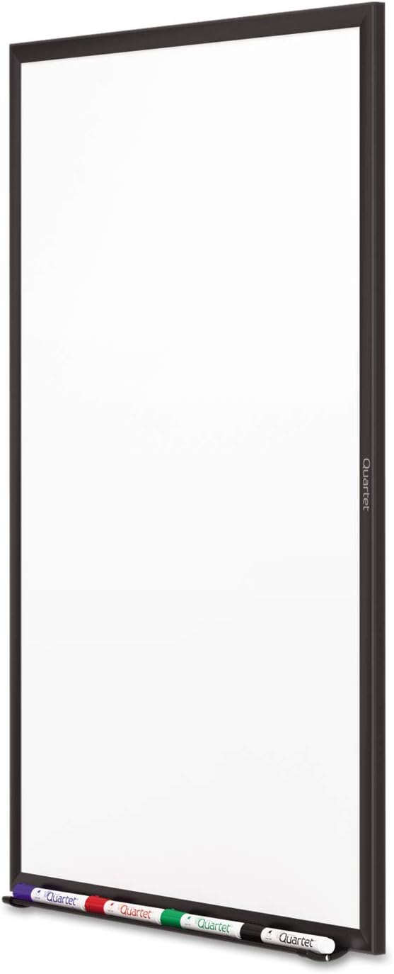 Quartet Whiteboard, Non-Magnetic Dry Erase White Board, 3' x 2', Total Erase, Black Aluminum Frame (S533B)