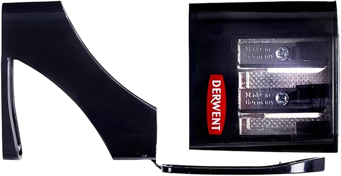 Derwent Twin Hole Pencil Sharpener, Black, 11.5mm & 8.25mm