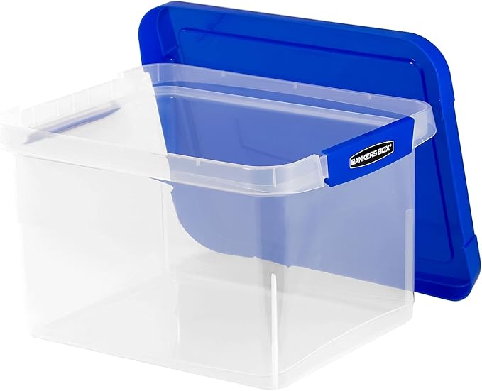 Fellowes Heavy Duty, Water Proof, Durable, Reinforced Corner, Comfortable Handle, Built-in Rail, Portable File Box (FEL0086201)